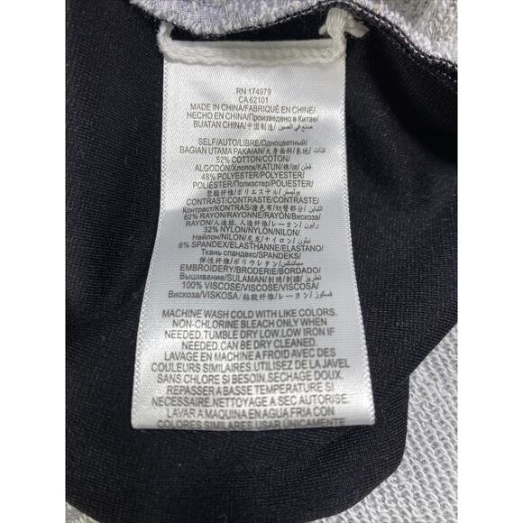 NWT BCBGMAXAZRIA Embroidered Tunic Sweatshirt French Terry Medium Heather Gray - Picture 11 of 16